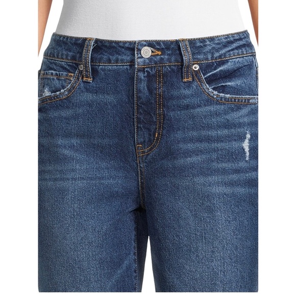 TIME and TRU Cropped Jeans Size 18 Womens Boyfriend Distressed Cut Off Bottoms - Picture 2 of 8